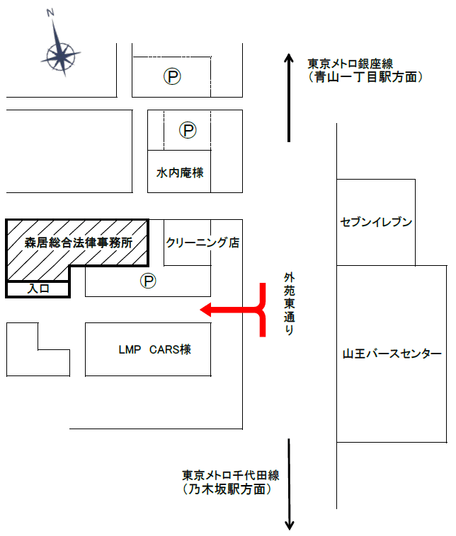 事務所ビル前地図